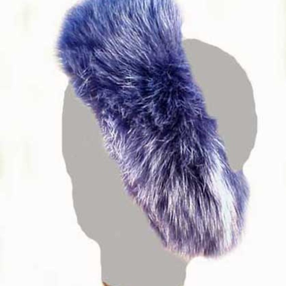 FOX FUR HEAD BAND, TAG ON NEW, NAVY FOX, ONE SIZE, GENUINE FOX SOFT AND GORGEOUS - Picture 5 of 5